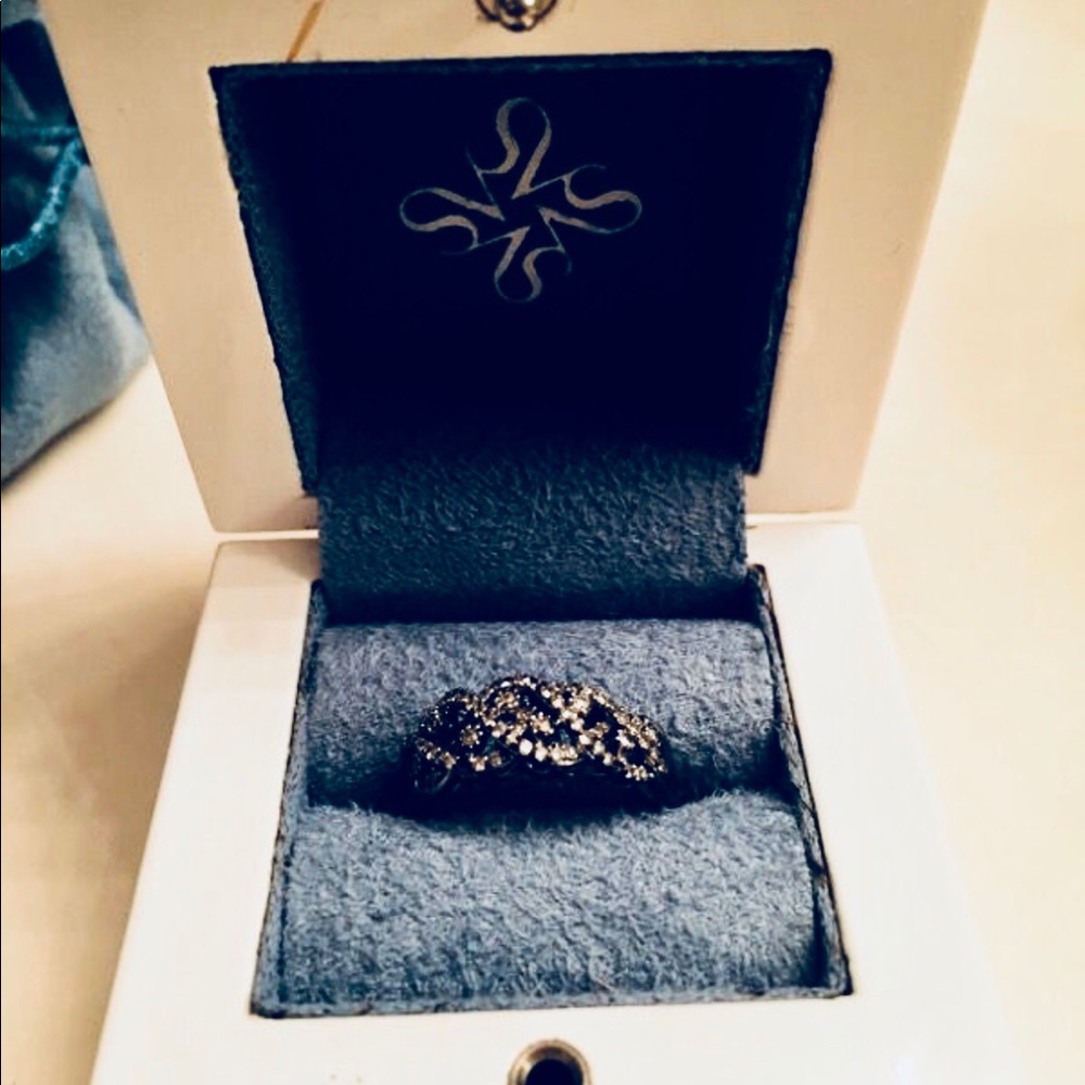 Sterling silver diamond ring